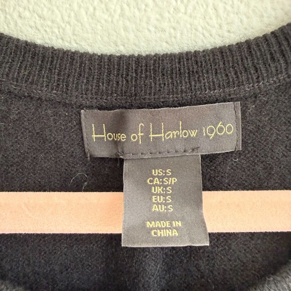 House of Harlow 1960 100% Cashmere High Neck Tank Top in Black size Small NWOT - Picture 4 of 10